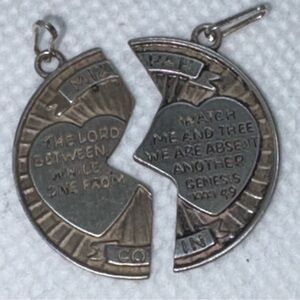 MIZPAH Coin Pendant Set One half for Each Friend or Lover